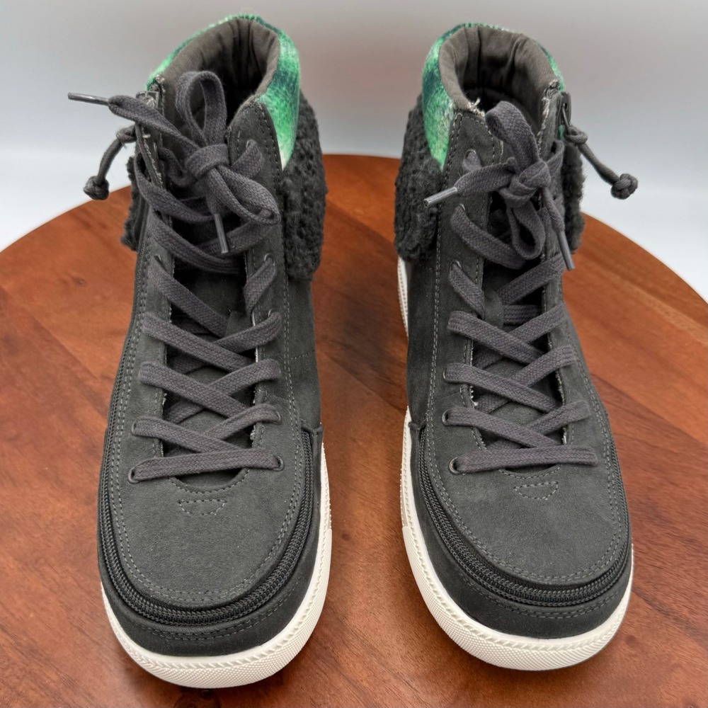 Billy Footwear High Top‎ Cuff Adaptive Sneakers Charcoal Plaid BW21324-010 W9/M7